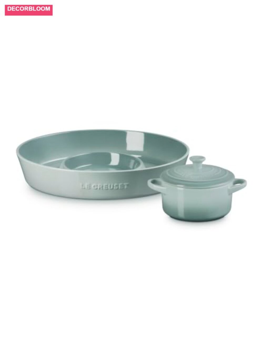 Le Creuset Stoneware Oval Chip & Dip Platter with Mini Cocotte Set